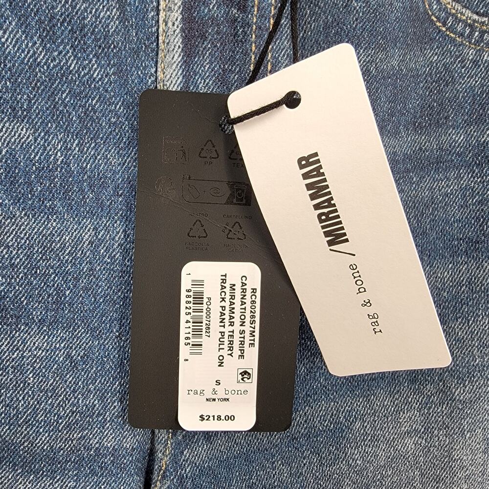 Rag & Bone Mirimar Track Sweatpants Womens Small French Terry Printed Denim - Picture 7 of 10
